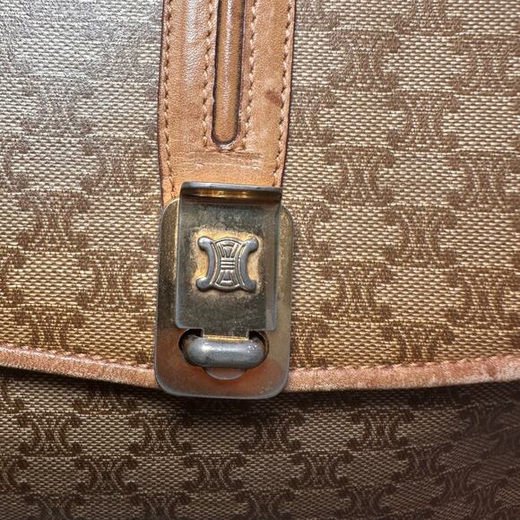Vintage Celine Brown Macadam PVC Gold Shoulder or crossbody bag - Picture 4 of 16